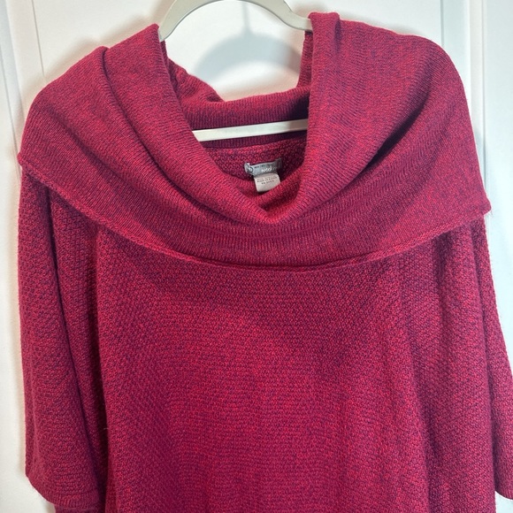 NEW DIRECTIONS WEEKEND Short Sleeve Cowl Neck Poncho Sweater, Womens 3X - Picture 10 of 13